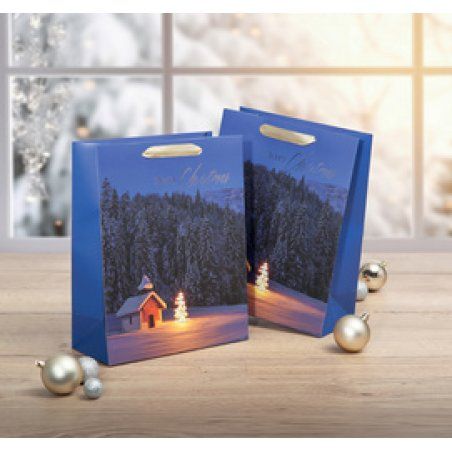 sigel Sac cadeau de Noël "Christmas Chapel", grand