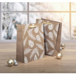 sigel Sac cadeau de Noël "Pine cones and pine branches"