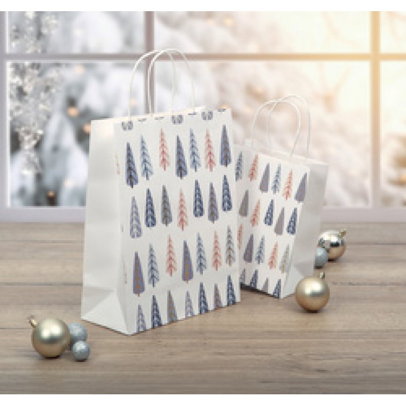 sigel Sac cadeau de Noël "Pine trees", petit