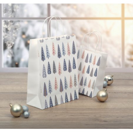 sigel Sac cadeau de Noël "Pine trees", grand