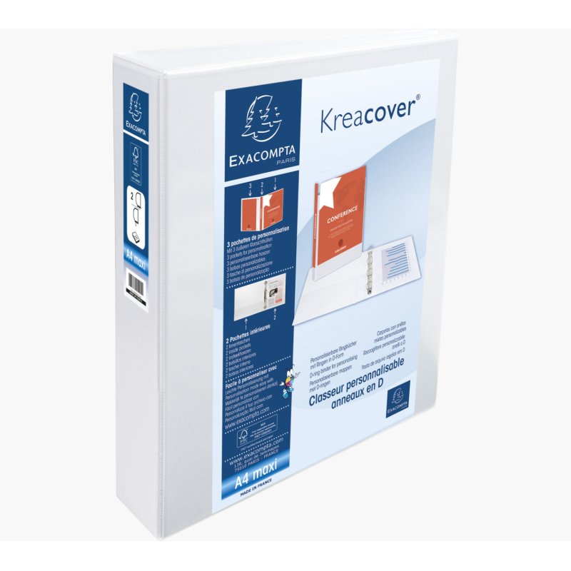 Exacompta 51823E classeur à anneaux A4 Blanc