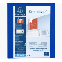 EXACOMPTA Classeur personnalisable Kreacover, A4 Maxi, bleu