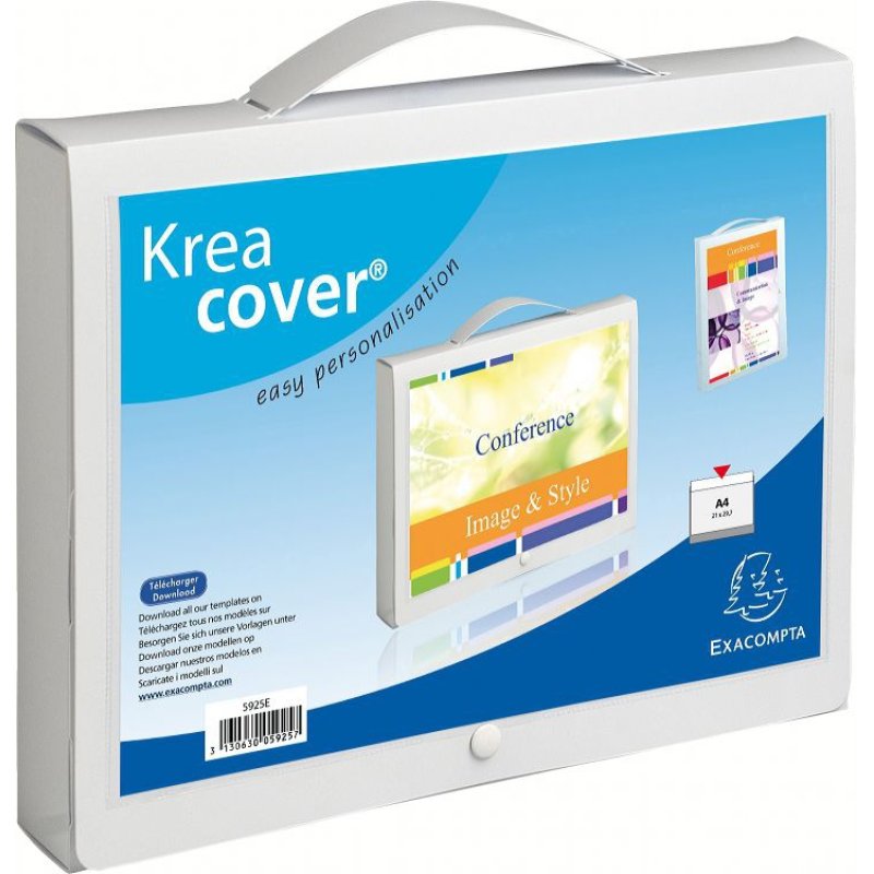 EXACOMPTA Boîte valisette avec poignée Kreacover, A4, PP