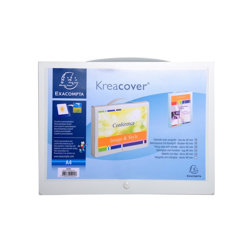 Exacompta Suitcase with removable handle opaque polypropylene 800 micron Krea Cover - A4