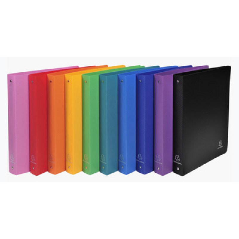 EXACOMPTA Classeur semi-rigide, PP, A4 Maxi, 4 anneaux, noir