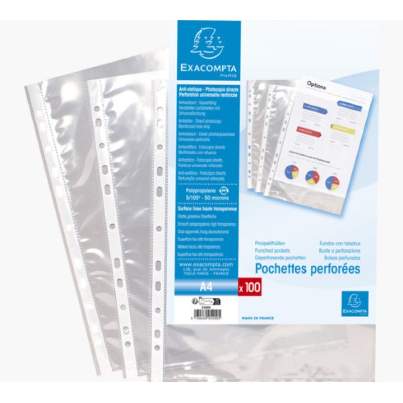 Exacompta 5200E protecteur de feuilles 210 x 297 mm (A4) Polypropylène (PP)