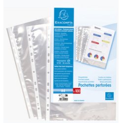 EXACOMPTA Pochette perforée, A4, PP, transparent