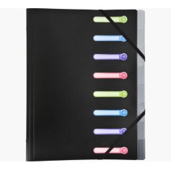 EXACOMPTA Trieur, A4, PP, 8 compartiments, noir