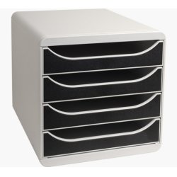 EXACOMPTA Module de classement BIG-BOX, 4 tiroirs, gris