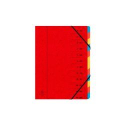 Exacompta 54125E intercalaire de classement Rouge