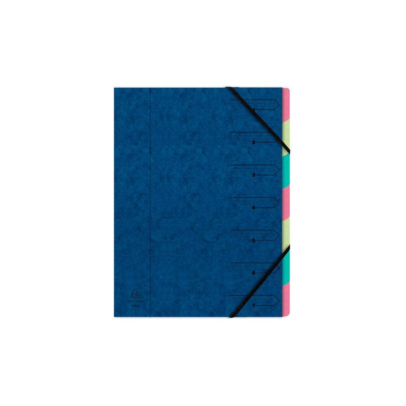 EXACOMPTA Trieur, A4, carton, 7 compartiments, bleu