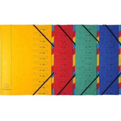 EXACOMPTA Trieur, A4, carton, 7 compartiments, jaune