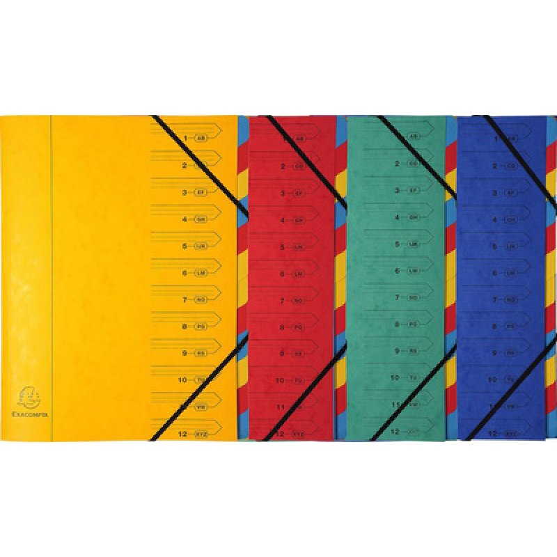 EXACOMPTA Trieur, A4, carton, 7 compartiments, jaune