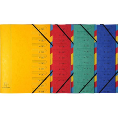 EXACOMPTA Trieur, A4, carton, 7 compartiments, vert