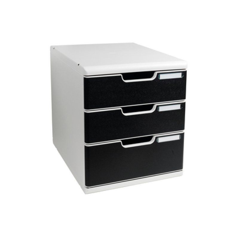 Exacompta 325014D bac de rangement de bureau Polystyrène Noir, Gris