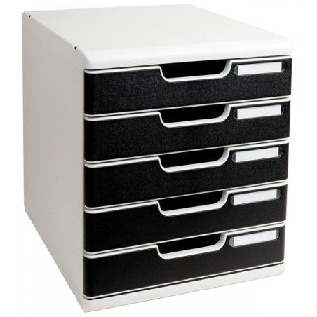 Exacompta 301014D bac de rangement de bureau Polystyrène Noir, Gris