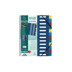 EXACOMPTA Trieur Harmonika, A4, 24 compartiments, bleu