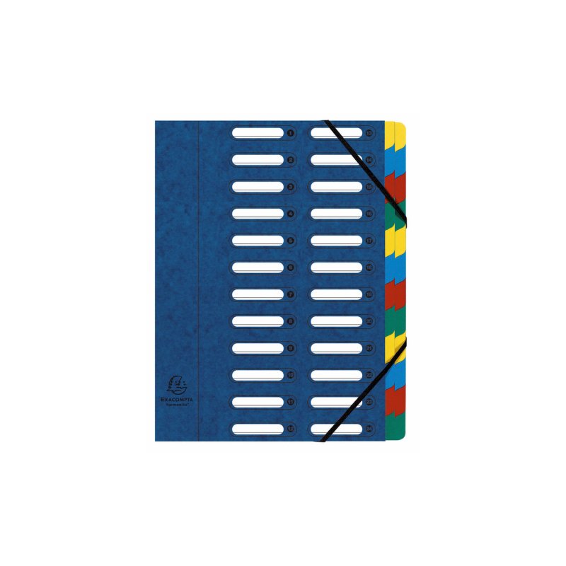 EXACOMPTA Trieur Harmonika, A4, 24 compartiments, bleu