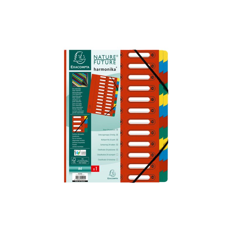 Exacompta 55245E tab index Numeric tab index Carton Multicolour, Red