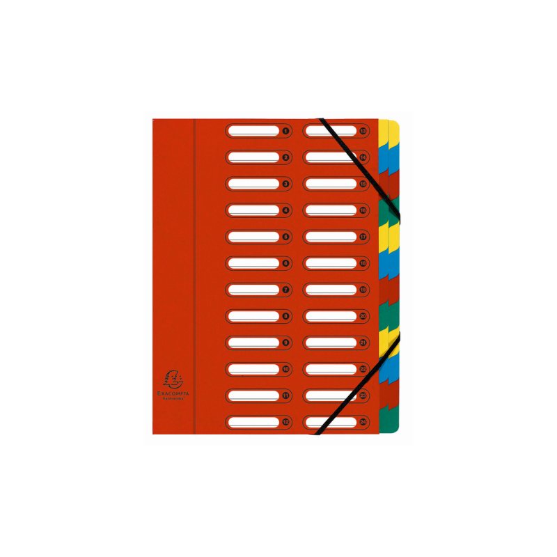 EXACOMPTA Trieur Harmonika, A4, 24 compartiments, rouge