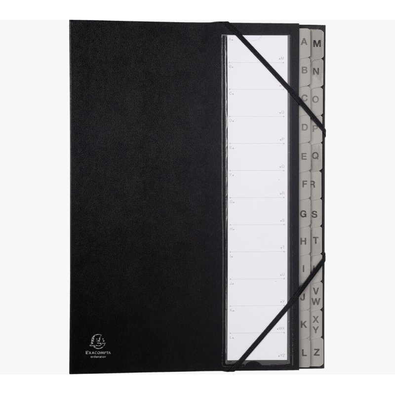 Exacompta 56090E intercalaire de classement Onglet avec index alphabétique Noir