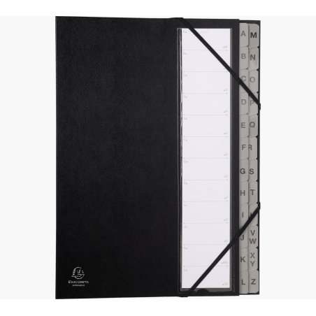Exacompta 56090E intercalaire de classement Onglet avec index alphabétique Noir