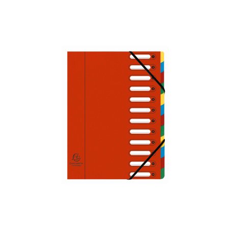 EXACOMPTA Trieur Harmonika, A4, 12 compartiments, rouge