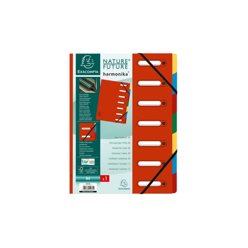 Exacompta 55075E tab index Carton Multicolour, Red