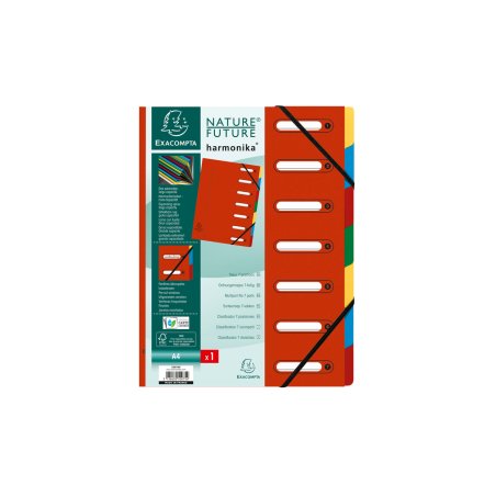 EXACOMPTA Trieur Harmonika, A4, 7 compartiments, rouge