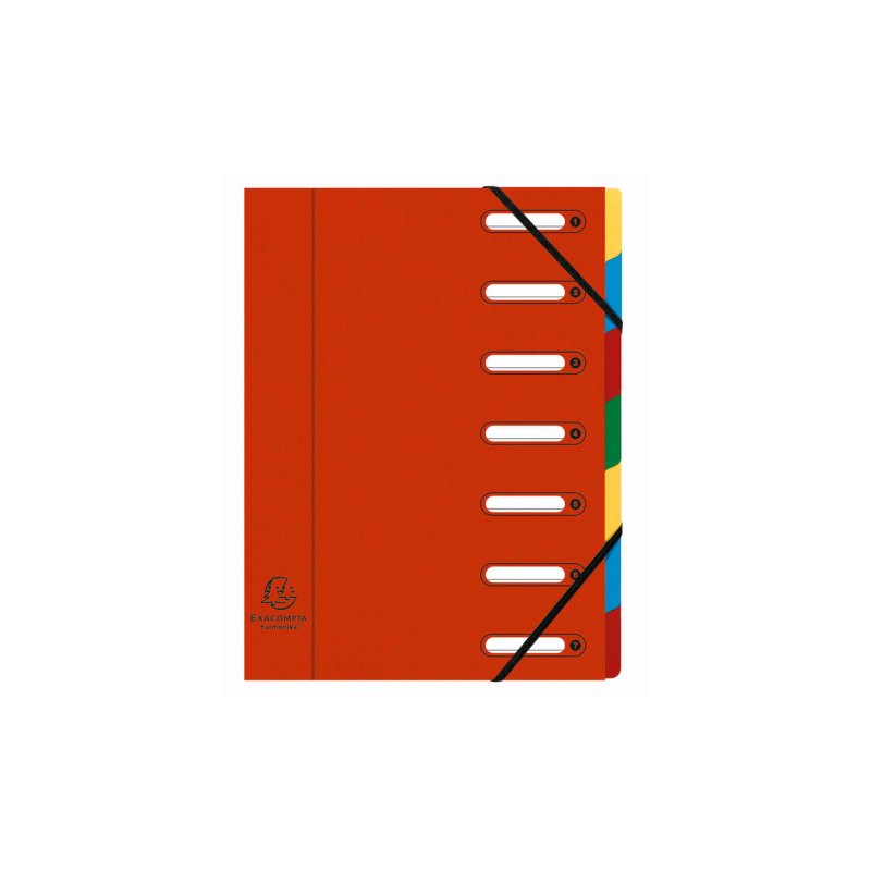 EXACOMPTA Trieur Harmonika, A4, 7 compartiments, rouge