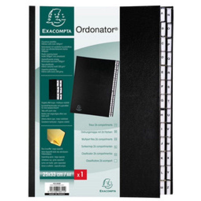 EXACOMPTA Trieur Ordonator, A4, A-Z, 26 compartiments, bleu