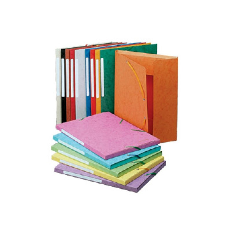 Exacompta 3 flap folder with label, A4 Yellow