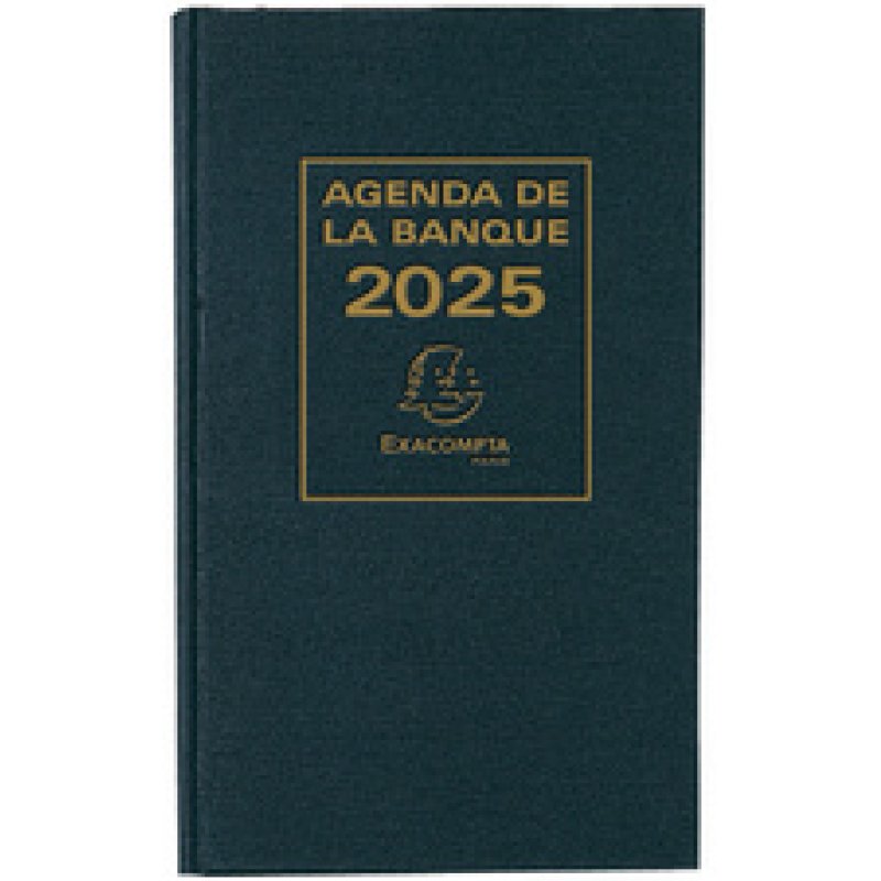 EXACOMPTA Agenda Banquier large, 2 volumes, 2025, noir