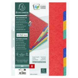 EXACOMPTA Intercalaires en carton, A4, 8 touches