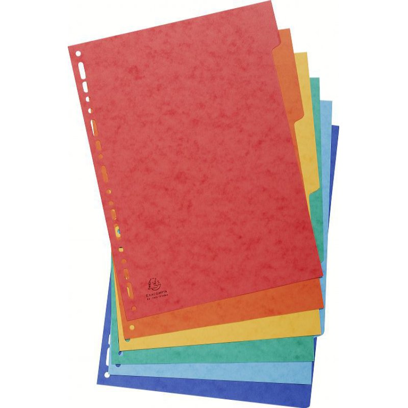 EXACOMPTA Intercalaires en carton, A4, 6 touches