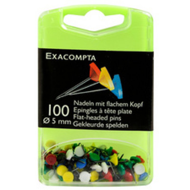 EXACOMPTA Epingles de signalisation à tête plate, assorti