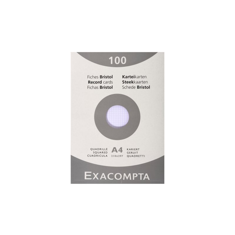 EXACOMPTA Fiches bristol, A4, quadrillé, blanc