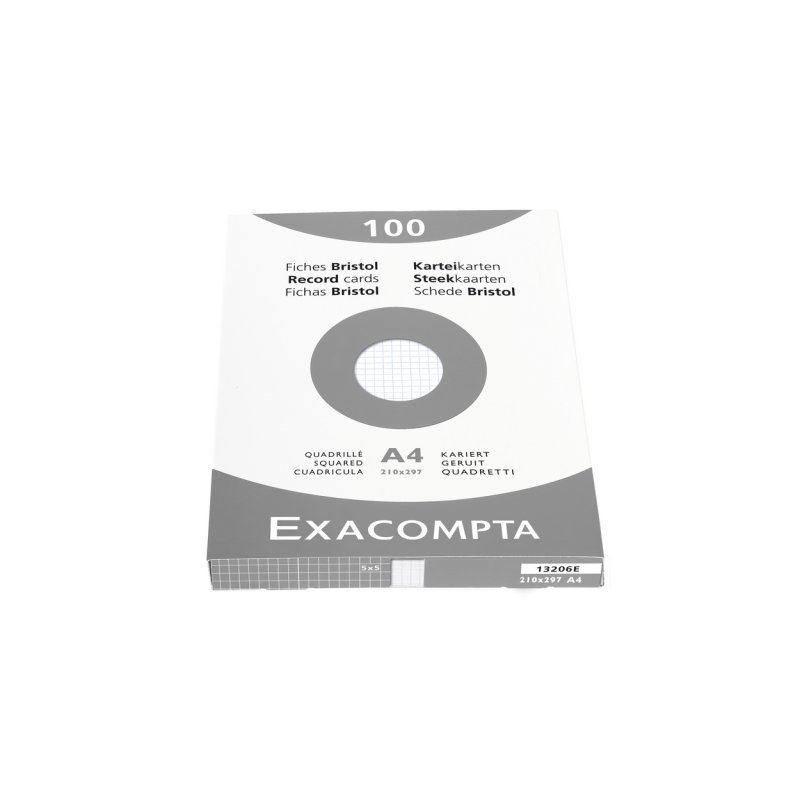 EXACOMPTA Fiches bristol, A4, quadrillé, blanc