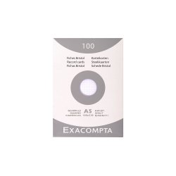 EXACOMPTA Fiches bristol, A5, quadrillé, blanc