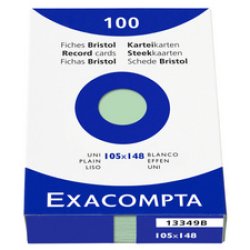 EXACOMPTA Fiches bristol, A6, quadrillé, assorti