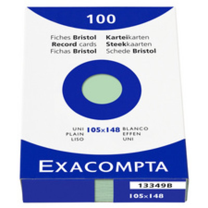 EXACOMPTA Fiches bristol, A6, quadrillé, assorti