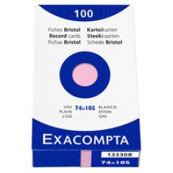 EXACOMPTA Fiches bristol, A7, quadrillé, rose