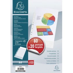 EXACOMPTA Pochette perforée, A4, pack promo 80 20 GRATUIT