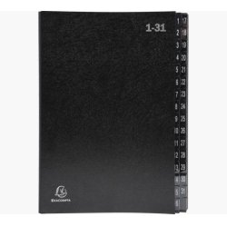 EXACOMPTA Trieur numérique, A4, 1-31, 32 compartiments, noir