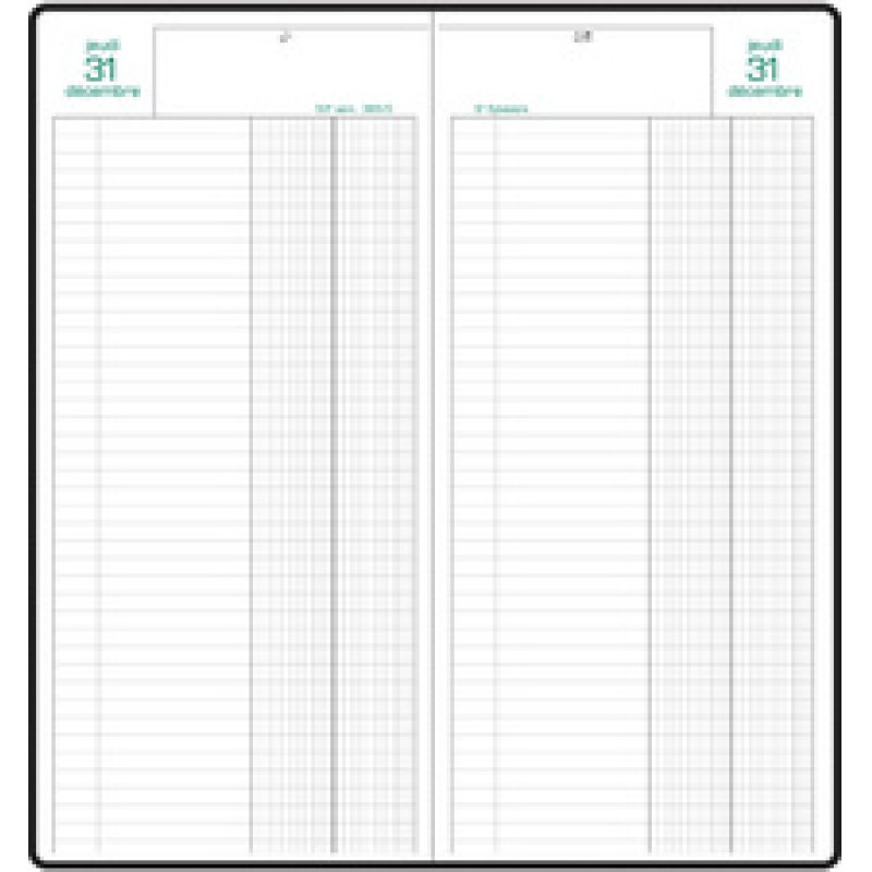 EXACOMPTA Agenda Banquier long, 1 volume, 2025, noir