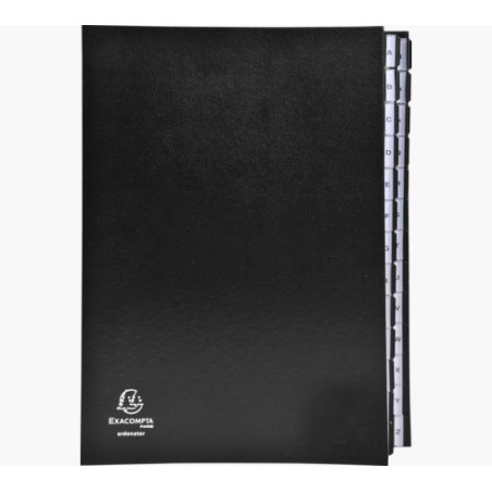 EXACOMPTA Trieur Ordonator, A4, A-Z, 26 compartiments, noir