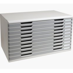EXACOMPTA Module de classement MODULO A3, 10 tiroirs, gris