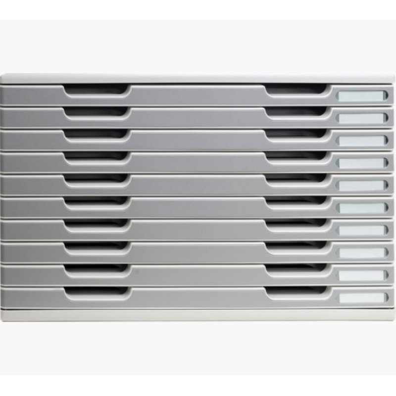 EXACOMPTA Module de classement MODULO A3, 10 tiroirs, gris