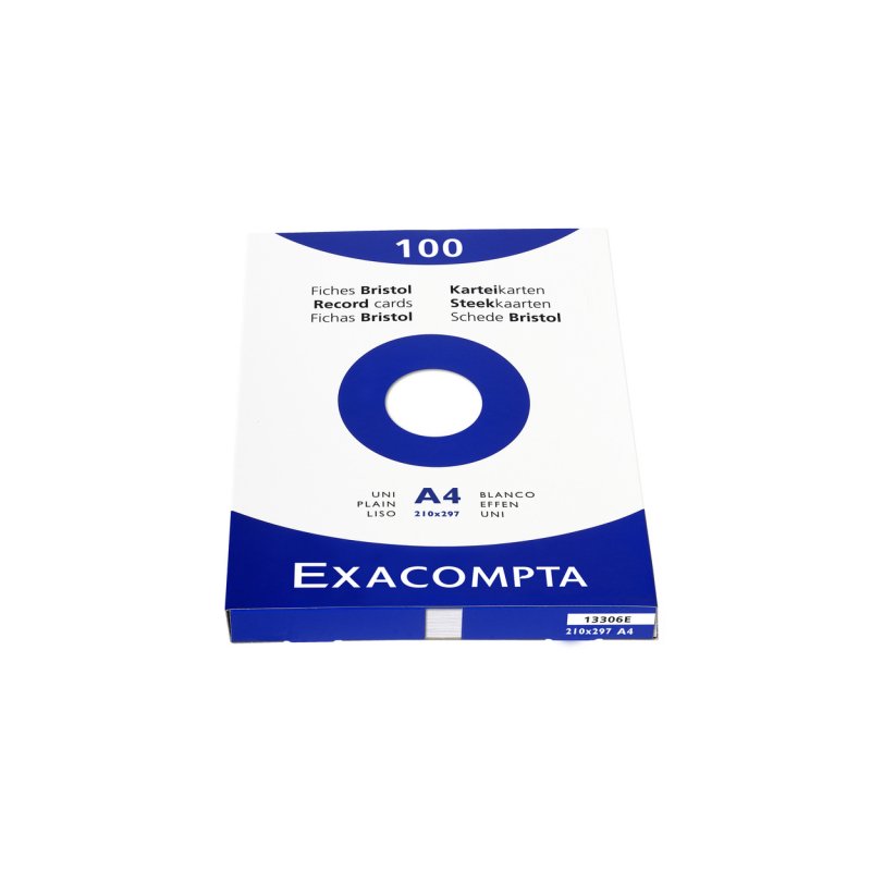 EXACOMPTA Fiches bristol, A4, uni, blanc