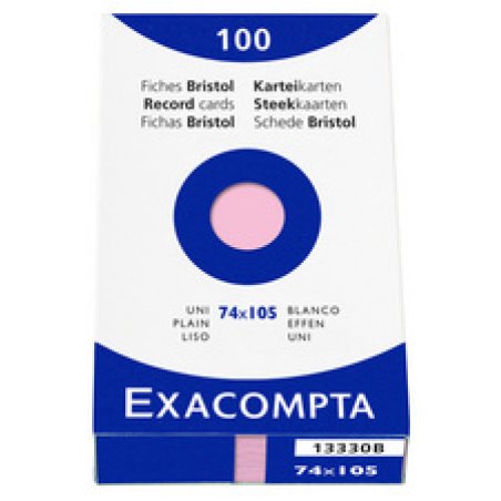EXACOMPTA Fiches bristol, A7, uni, blanc